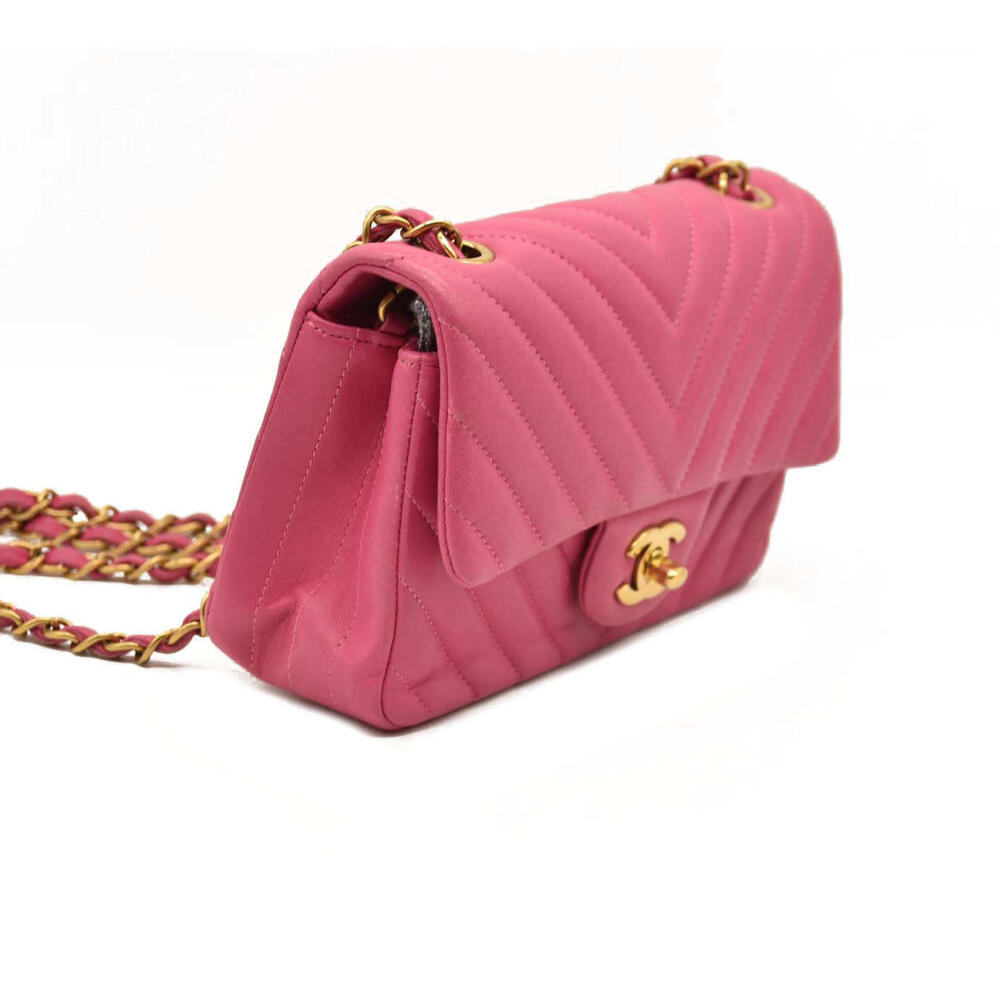 Chanel  Lambskin Chevron Quilted Mini Rectangular Flap Dark - Picture 2 of 15